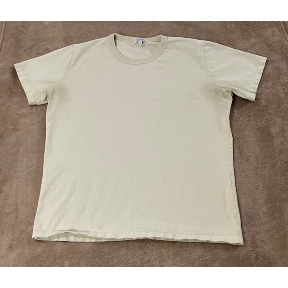 Gustin T Shirt Men's size Large cream Preppy Smart Casual Cool short sleeve